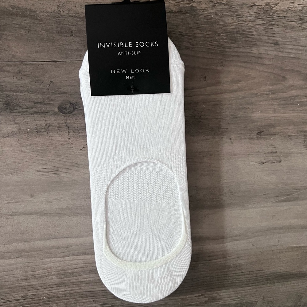 New Look Men White Invisible Socks 5 Pack One Size